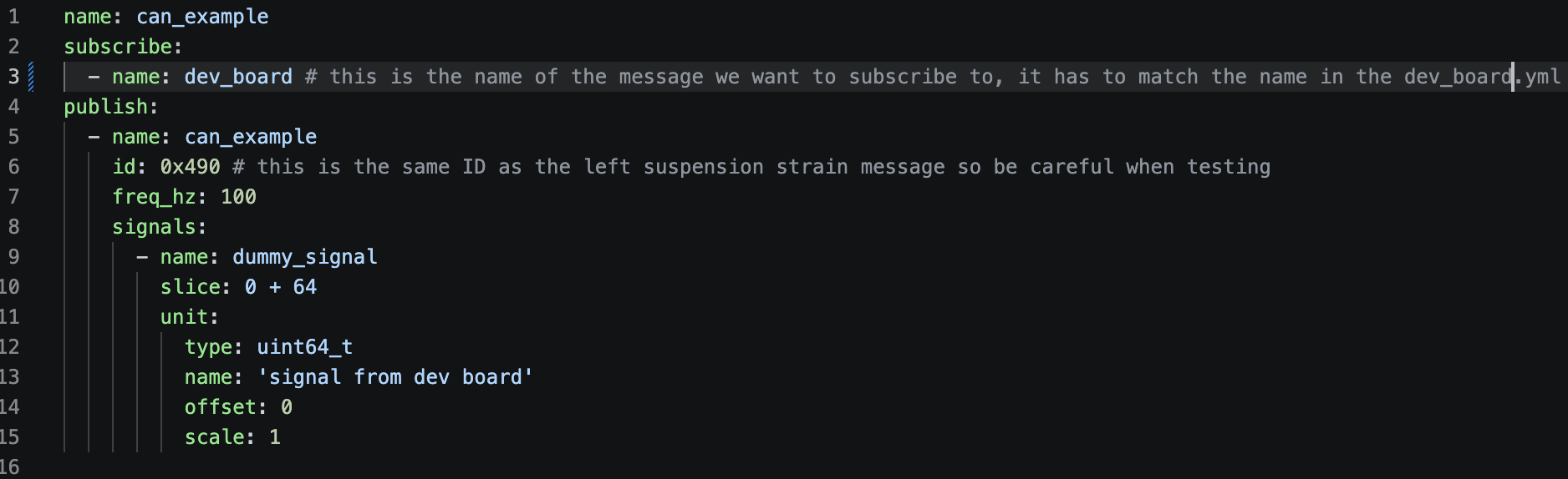 YAML script
