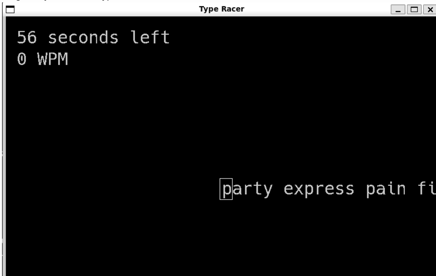 Type Race Game